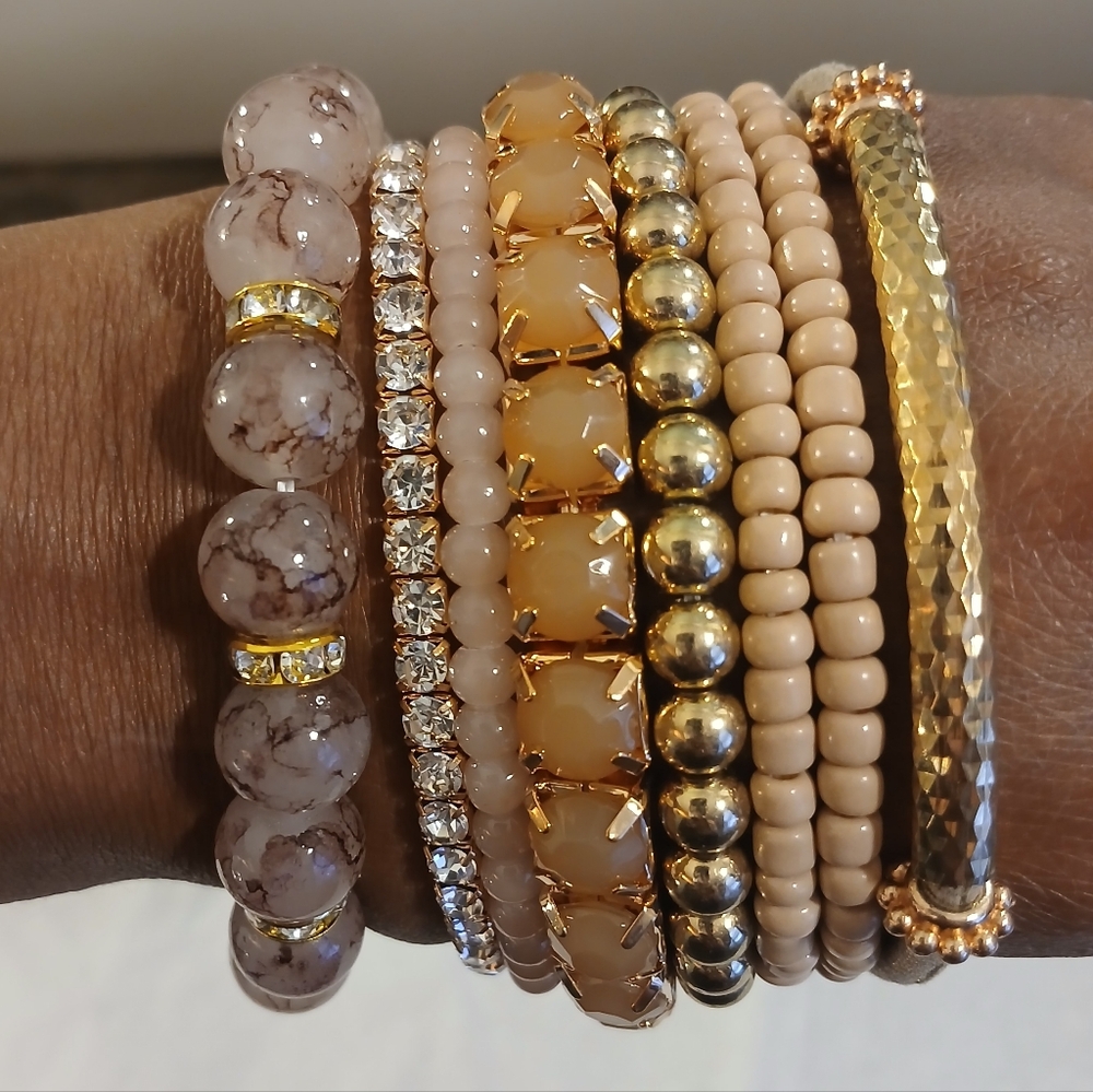 Elegant Multi-Color Beaded Bracelet Set